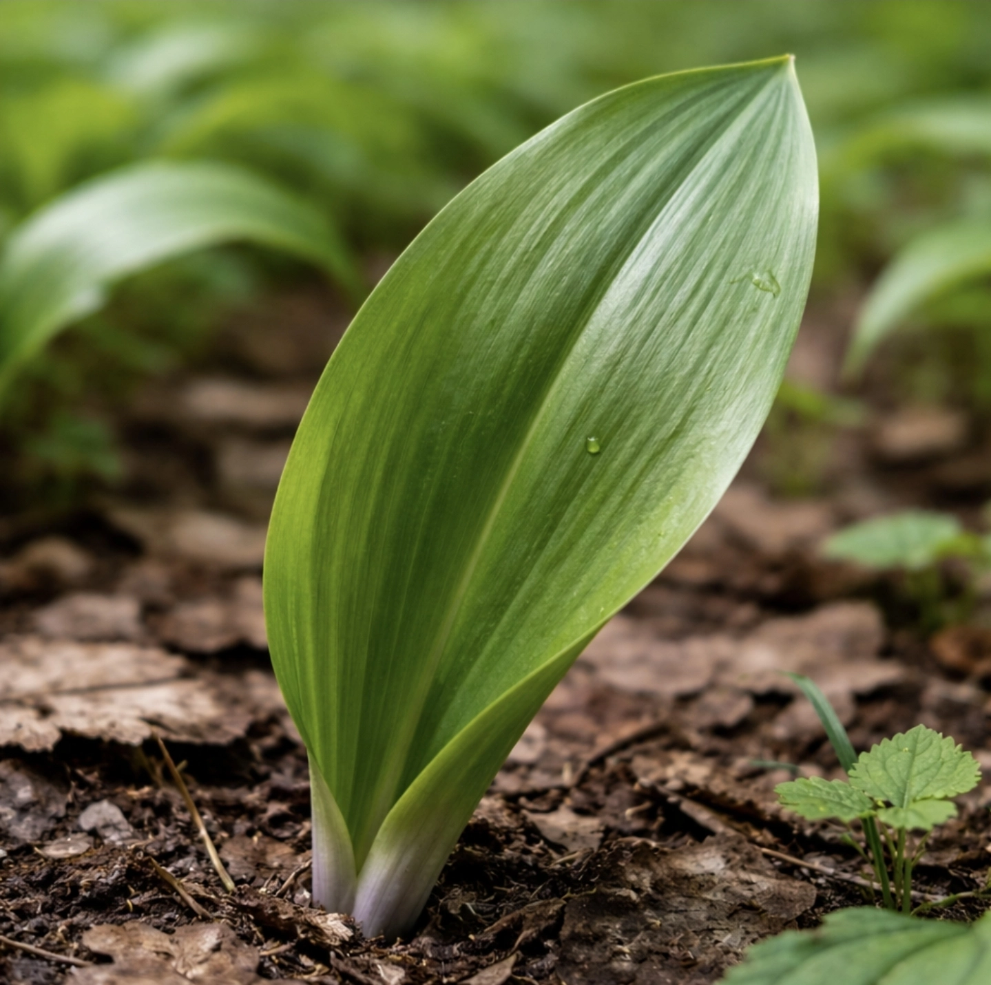 Detail jarního listu ocúnu.