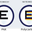 Srovnání materiálu PNX a klasické plastové čočky (polykarbonát).